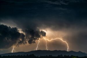 Storm in the mountains - a good reason to stay put and stay safe (illustrating the article about emergency preparedness)